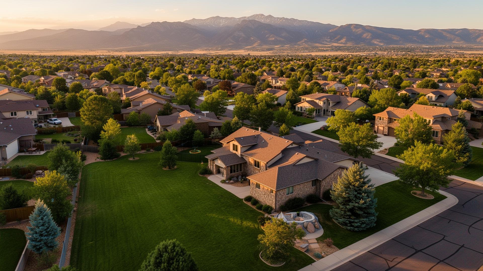 Colorado neighborhood with mountains